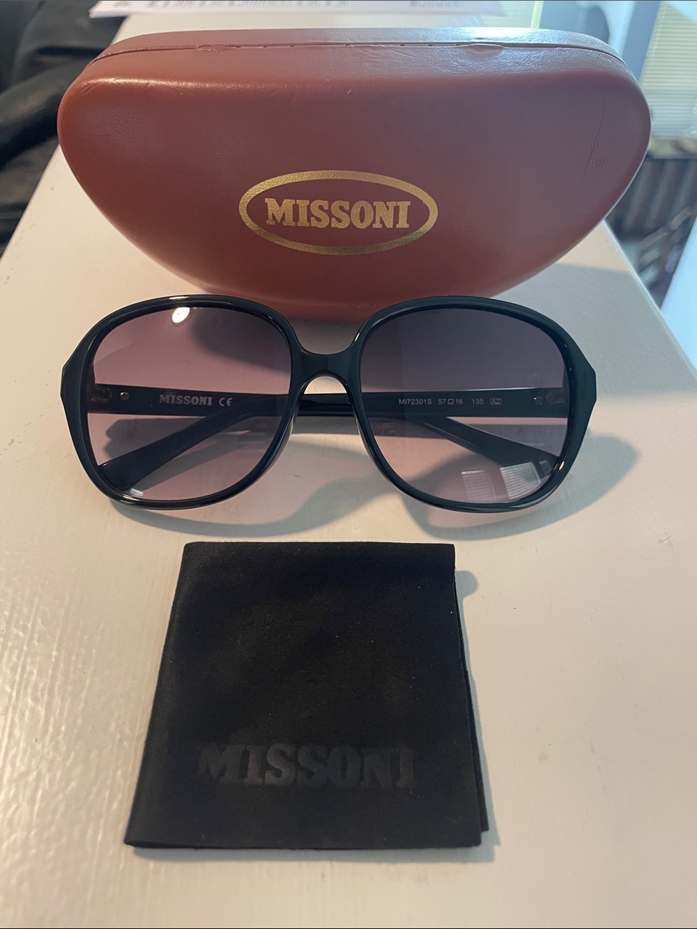 Missoni Black Frame Sunglasses with Purple Lenses
